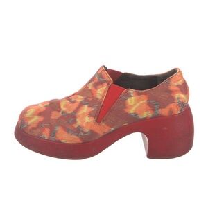 Camper Red Ikat Print Platform Heels Shoes
